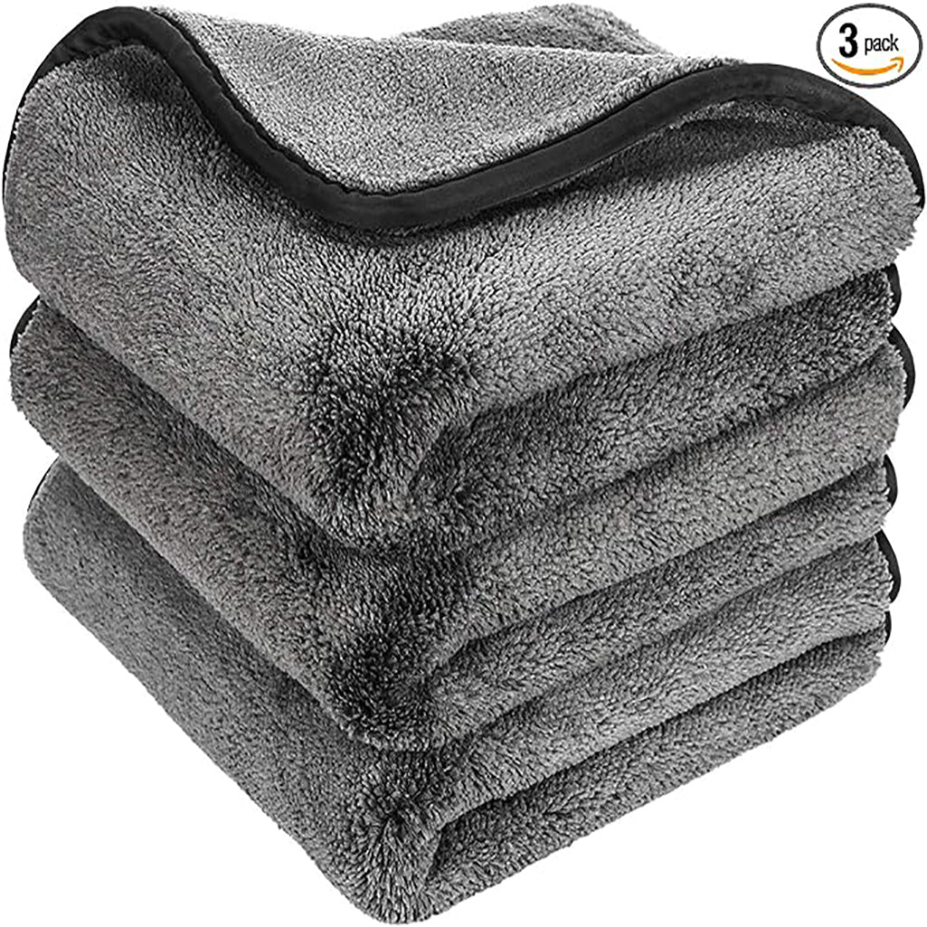 12 PCS Microfiber Car Cleaning Cloths, Upgraded 1200gsm Ultra-Thick Cars Drying Towel Microfiber Cloth for Car and Home Polishing Washing and Detailing (12 Pack)