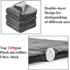 1 PCS Microfiber Car Cleaning Cloths, Upgraded 1200gsm Ultra-Thick Cars Drying Towel Microfiber Cloth for Car and Home Polishing Washing and Detailing (1 Pack)