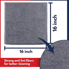 1 PCS Microfiber Cleaning Cloth Grey - 1 packs 16"x16" - High Performance - 1200 Washes, Ultra Absorbent Towels Weave Grime & Liquid for Streak-Free Mirror Shine - Car Washing cloth and Applicator