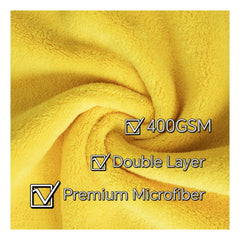 1 PCS Microfiber Cleaning Cloth, Premium Microfiber Car Drying Towel With Double Layer, Reinforced edge