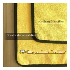 1 PCS Microfiber Cleaning Cloth, Premium Microfiber Car Drying Towel With Double Layer, Reinforced edge