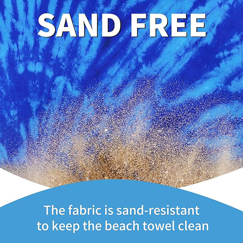 1 PCS Lightweight Thin Beach Towel Oversized 71"x32" Big Extra Large Microfiber Sand Free Towels for Adult Quick Dry Travel Camping Beach Accessories Vacation Essential Gift Blue Tie Dye Turtle