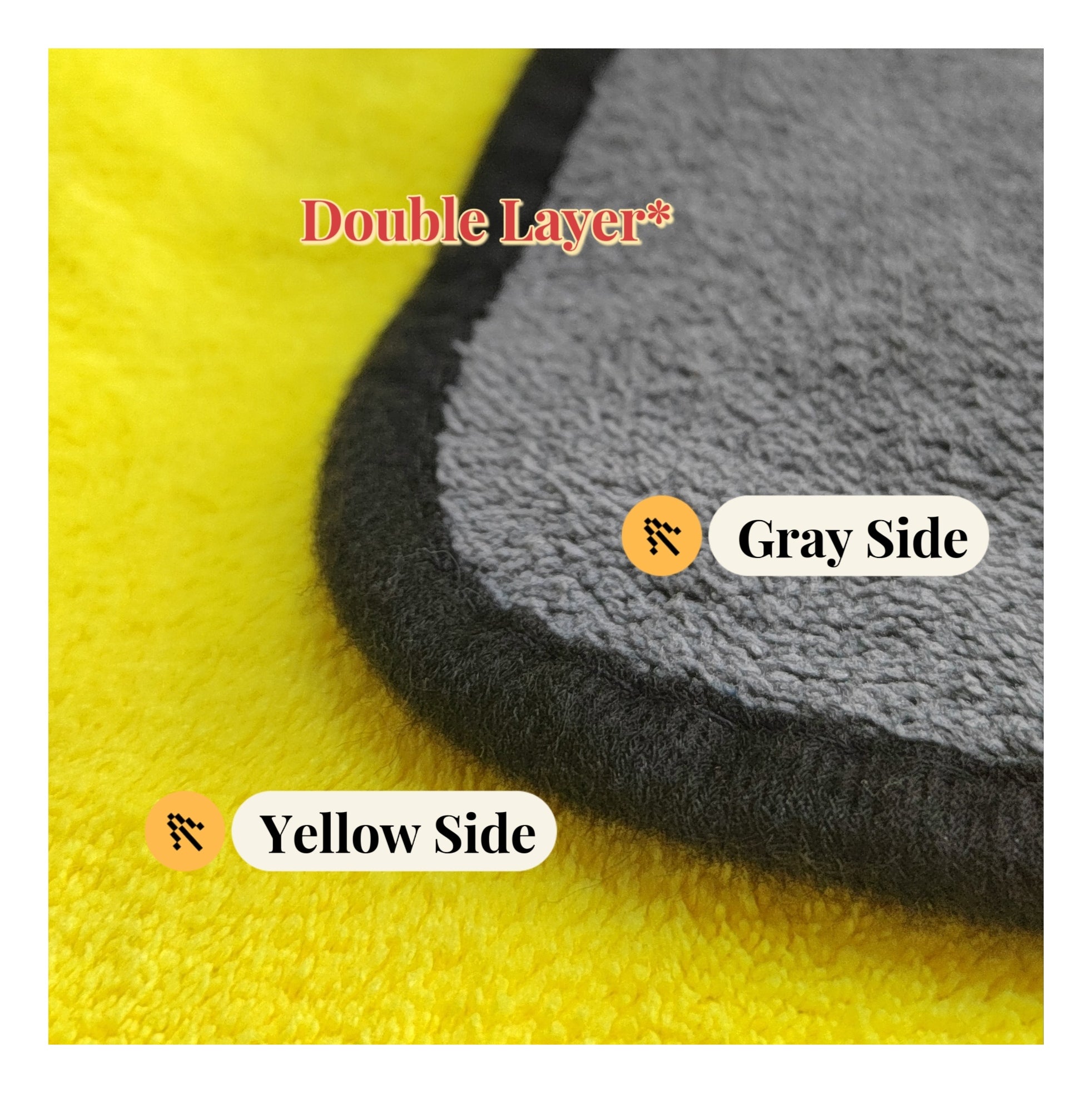 1 PCS Microfiber Cleaning Cloth, Premium Microfiber Car Drying Towel With Double Layer, Reinforced edge