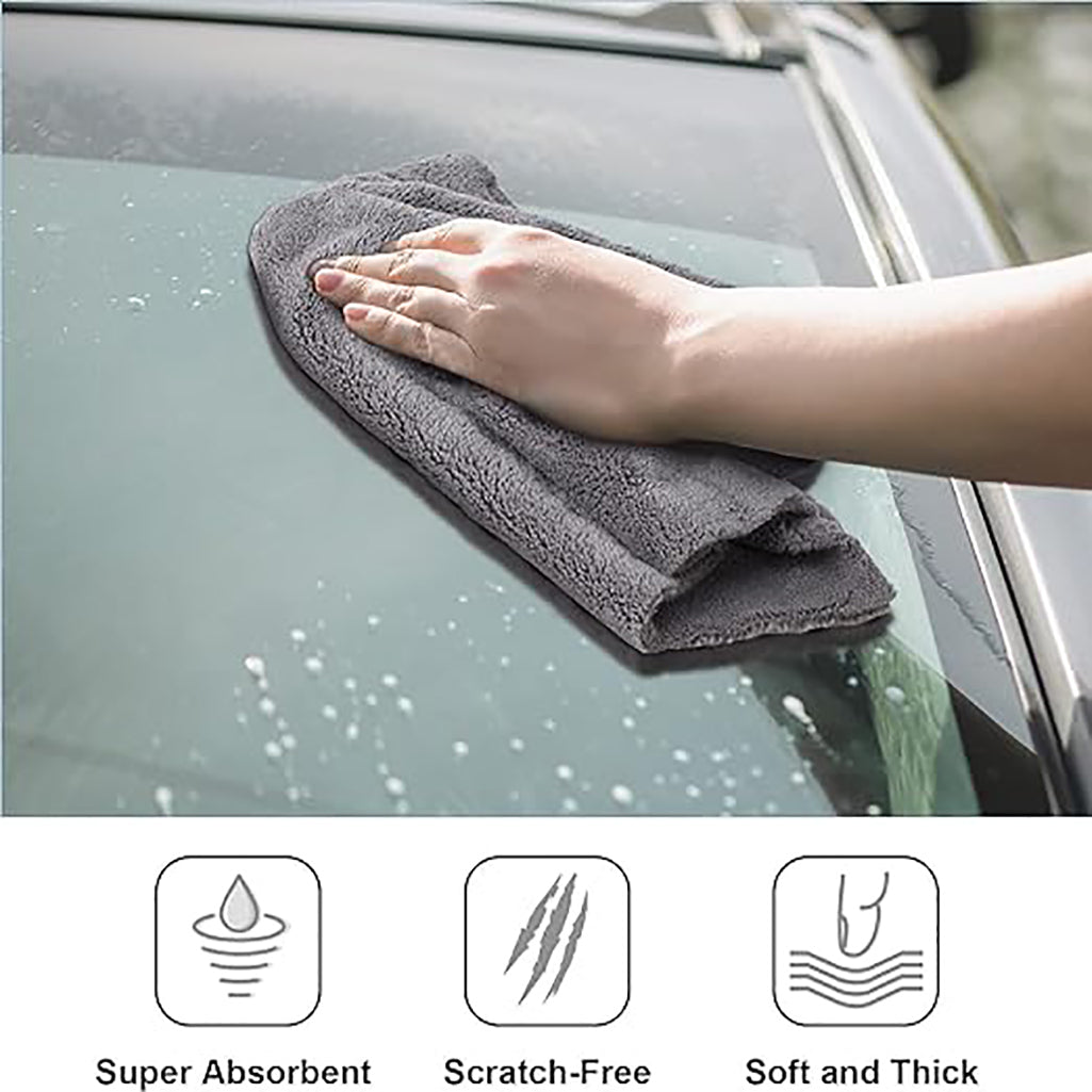 HopLet 1 Pcs Edgeless Microfiber Towels for Cars wash, Super Soft Car Drying Towel, Coral Velvet 550GSM Premium Water Absorbtion Polishing Detailing Cleaning Clothes