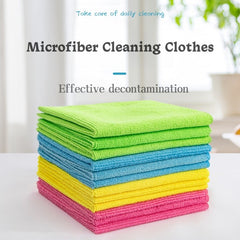 12 PCS Microfiber Cleaning Towels, 4 Color Assorted Clean Cloth