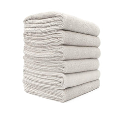 1 PCS Spa & Yoga Towel - Gym, Exercise, Fitness, Sport, Ultra Soft, Super Absorbent, Fast Drying Premium Microfiber, 365gsm, 16in x 27in, Ice Grey (6-Pack)