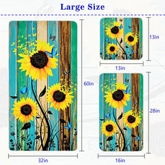 1 Pcs Sunflower Beach Towel Oversized Set Include Bath Towel Hand Towel Dish Towel, Microfiber Beach Towels for Adults Quick Dry Bulk Large, Absorbent Wooden Pool Towel Sand Free Bathroom Towel