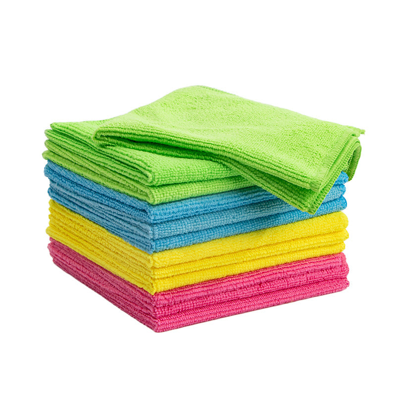 12 PCS Microfiber Cleaning Towels, 4 Color Assorted Clean Cloth