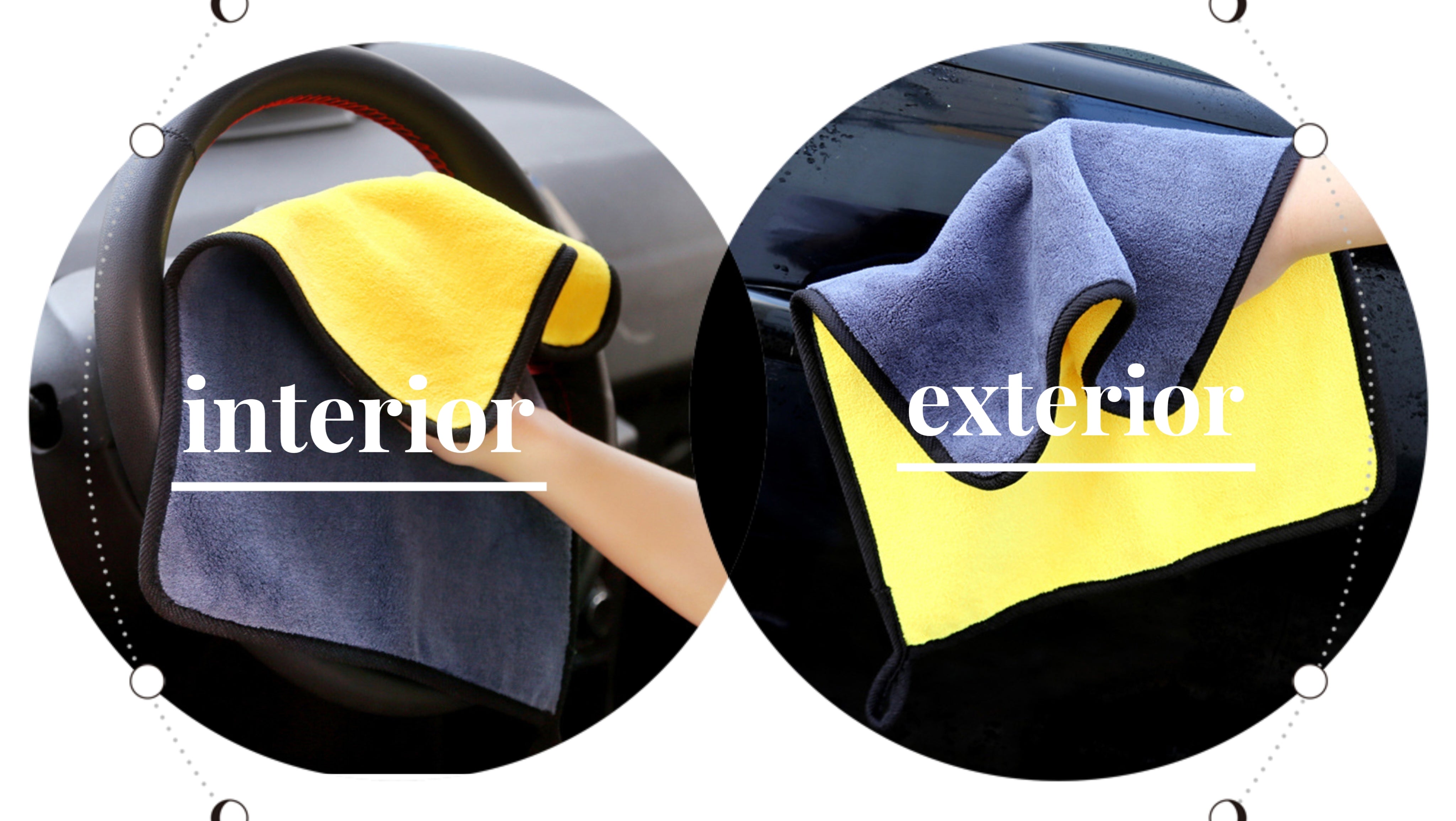 1 PCS Microfiber Cleaning Cloth, Premium Microfiber Car Drying Towel With Double Layer, Reinforced edge