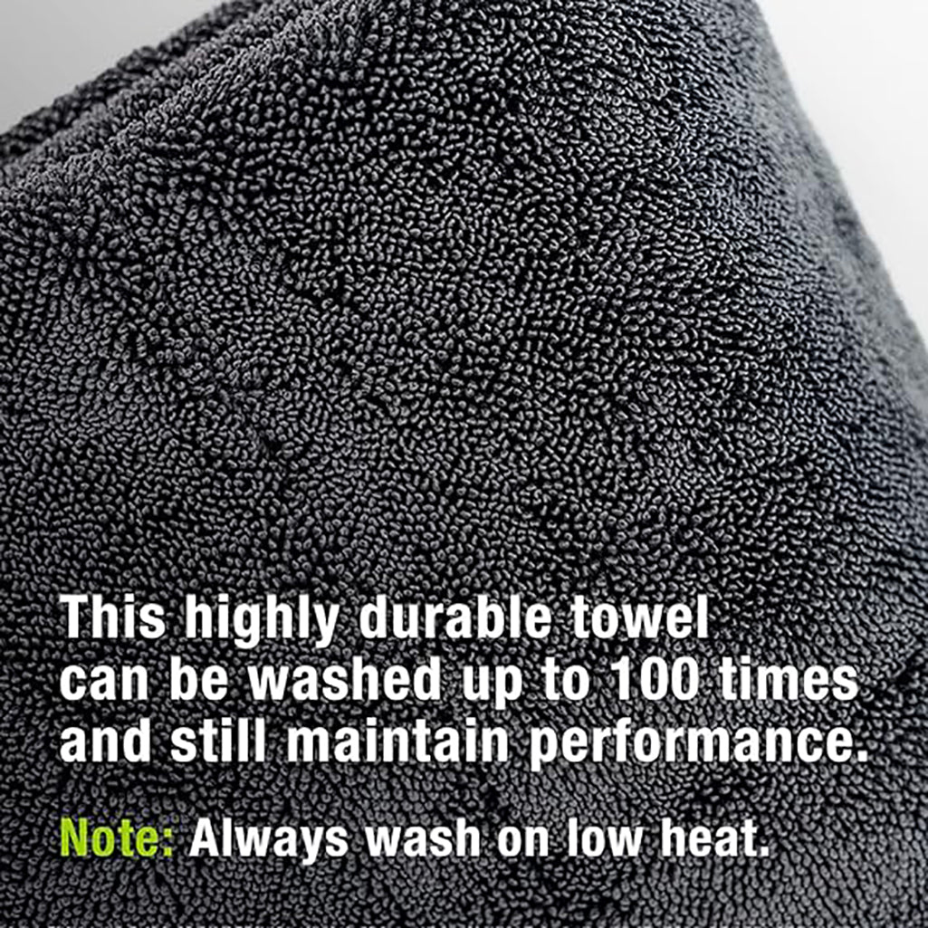 12 PCS Thick Gray Car Drying Towel from No Streaks, Scratches, or Water Spots - Large Premium 1200 GSM Microfiber - Double Twist Pile & Edgeless Design for 1 Quick & Effortless Dry (12 PACK)