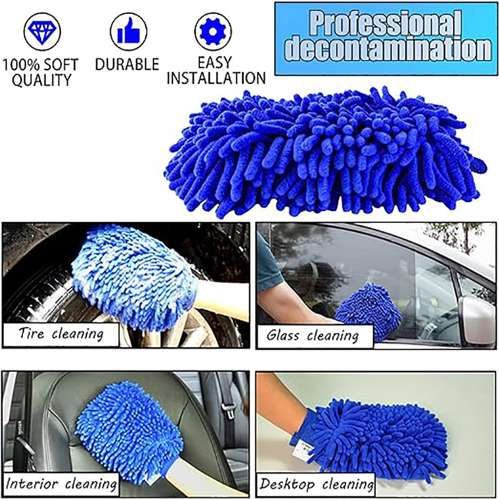 1 Pcs Car Wash Mitts Microfiber Car Wash Gloves Non-Scratch Super Absorbent Microfiber Car Wash Sponge Cloth for Cars, Boats, Motorcycles and Windows, 10.5” x 8”