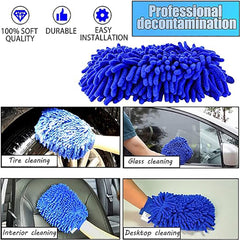 1 Pcs Car Wash Mitts Microfiber Car Wash Gloves Non-Scratch Super Absorbent Microfiber Car Wash Sponge Cloth for Cars, Boats, Motorcycles and Windows, 10.5” x 8”