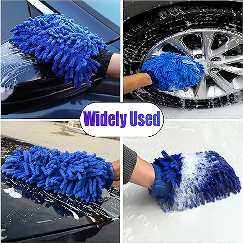 1 Pcs Car Wash Mitts Microfiber Car Wash Gloves Non-Scratch Super Absorbent Microfiber Car Wash Sponge Cloth for Cars, Boats, Motorcycles and Windows, 10.5” x 8”